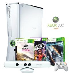 Console XBOX 360 250GB + Kinect + 3 Jogos + Controle sem fio + 1 Mês De Live