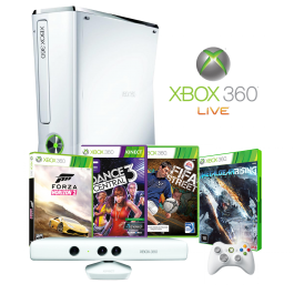Console Xbox 360 250GB + Kinect + 4 Jogos + Controle sem fio + 1 Mês de Live