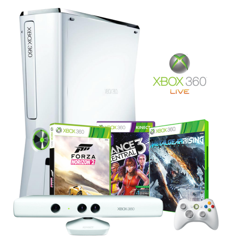 Console XBOX 360 250GB + Kinect + 3 Jogos + Controle sem fio + 1 Mês De Live