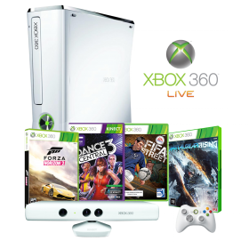 Console Xbox 360 250GB + Kinect + 4 Jogos + Controle sem fio + 1 Mês de Live